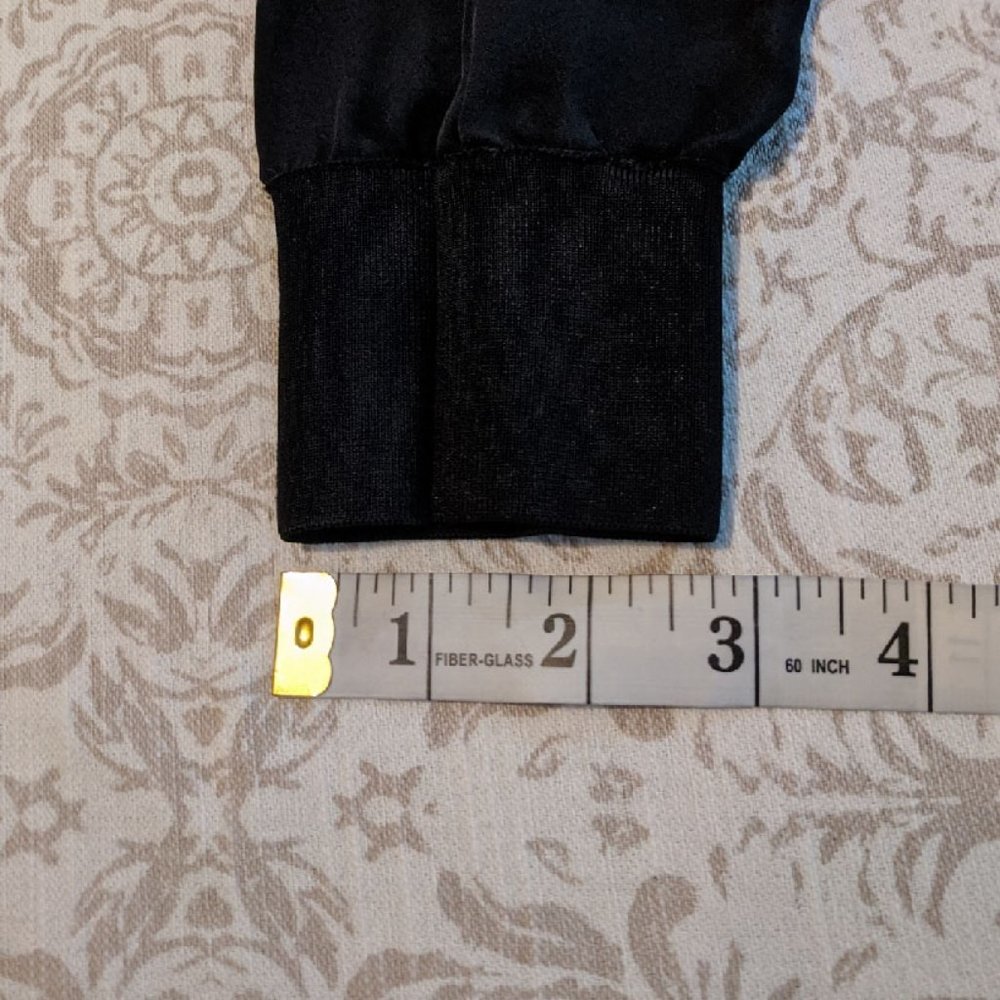 VINCE Black Rib Trim Half Placket Silk Popover Blouse Size 2 - Picture 13 of 13